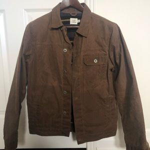 Flint & Tinder Flannel Lined Waxed Trucker Jacket